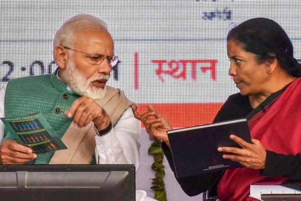 Prime Minister Narendra Modi with Finance Minister Nirmala Sitharaman.