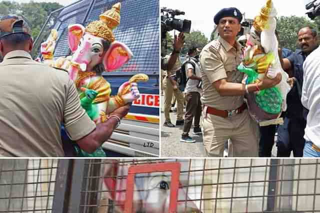 An image was shared by Union Minister Shobha Karandlaje, accusing the Karnataka police of 'arresting' Lord Ganesh. 