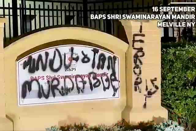 BAPS Swaminarayan Temple vandalised in New York