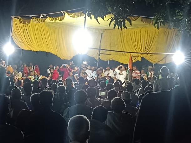 In the middle of a mango garden.