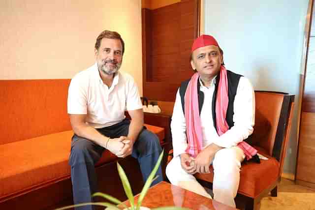 Rahul Gandhi with Akhilesh Yadav.