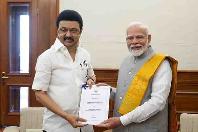 M K Stalin with Narendra Modi