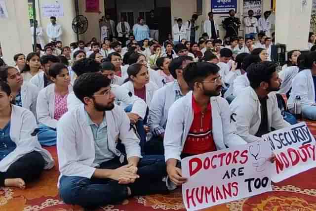 Junior doctors protesting lack of security in Bengal's government hospitals