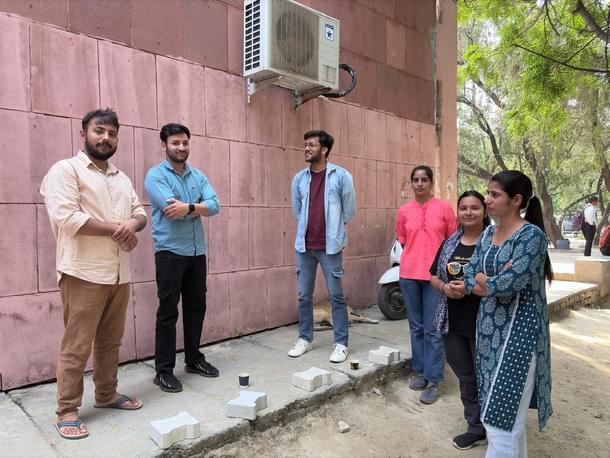 Mohit and Anju with their peers at the MDU Rohtak campus