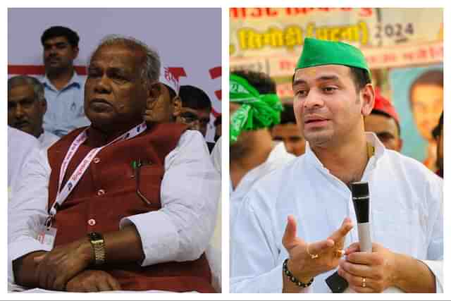 Jitan Ram Manjhi (left) and Tej Pratap Yadav