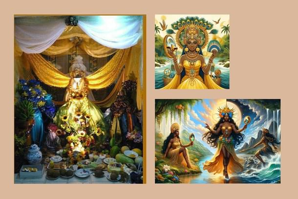 In personal house shrines and calendar/digital art depictions of the Goddess a Hindu affinity is hard to miss.