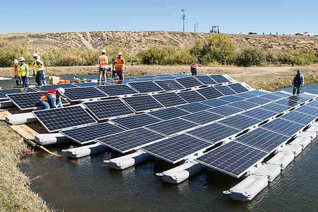 Floating Solar Photovoltaics Installation in Walden, Colorado (Photo by Dennis Schroeder)