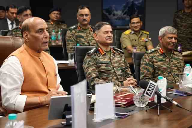 Defence Minister Rajnath Singh with Indian Army Chief Upendra Dwivedi