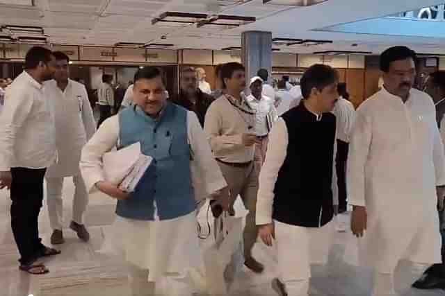 Opposition MPs walking out (Still from ANI video)