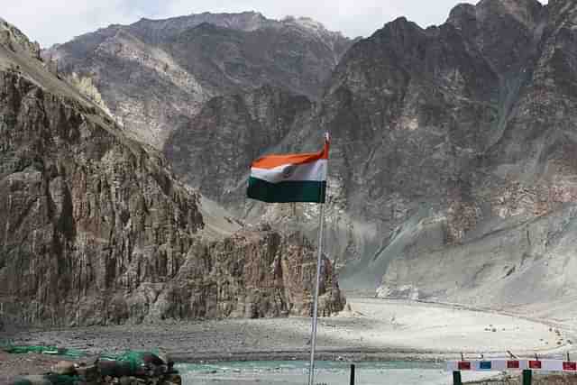 Indian flag somewhere in eastern Ladakh. 