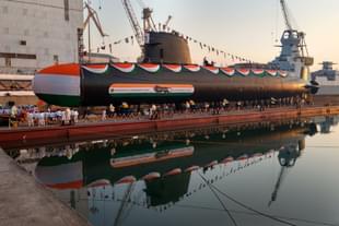 INS Khanderi, second of the Project 75 Scorpene submarines. (Navy/Twitter)