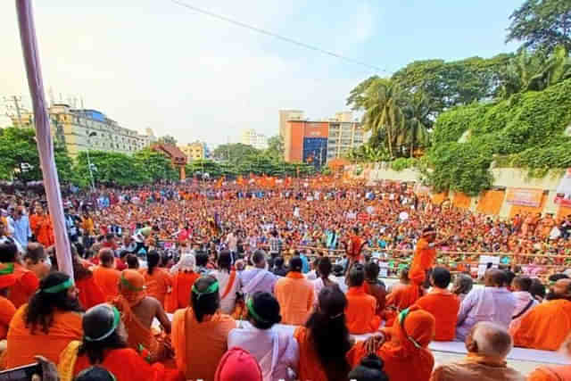 The rally organised by Bangladesh Hindu Jagaran Manch in Chattogram last week