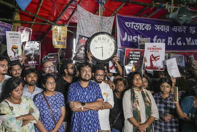 Junior doctors at the venue of their hunger strike which was withdrawn last week