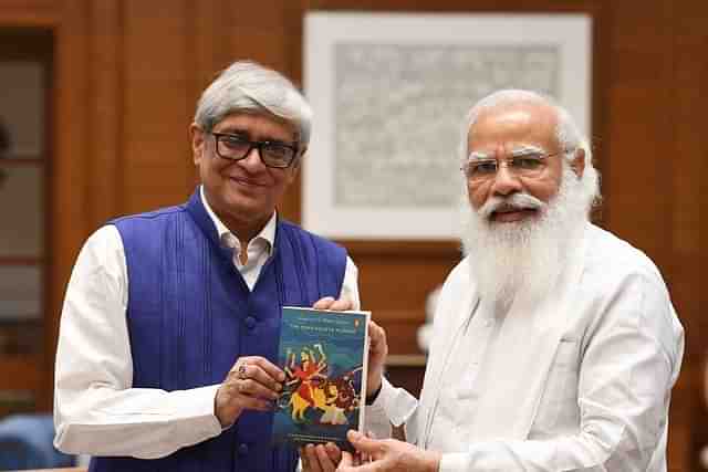 Bibek Debroy with PM Narendra Modi