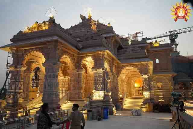 Ongoing construction work in Ram Mandir