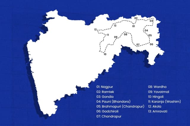 The route for the journey across Eastern Maharashtra