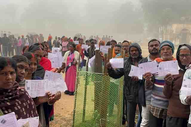 Voters in a queue during the first phase of Jharkhand Assembly elections 2024