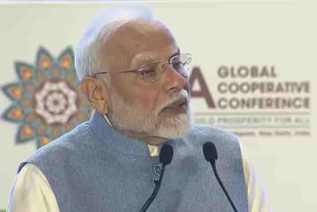 Prime Minister Narendra Modi addressing the ICA Global Cooperative Conference 2024 in New Delhi on 25 November