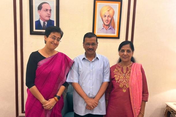 Delhi CM Atishi meets Arvind Kejriwal and his wife Sunita on Diwali 2024