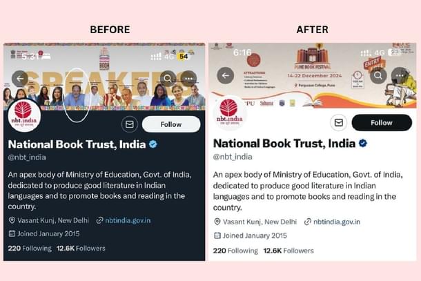 National Book Trust's X Profile