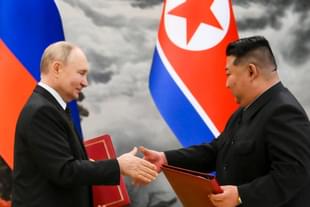 Russian President Vladimir Putin with North Korean leader Kim Jong Un