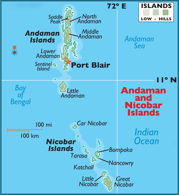 Great Nicobar is the largest and southernmost island in the Nicobar group.