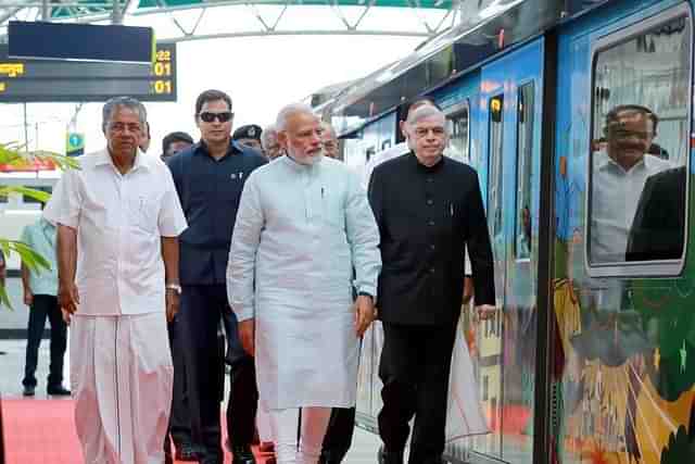 Prime Minister Narendra Modi  and Kerala Chief Minister Pinarayi Vijayan.