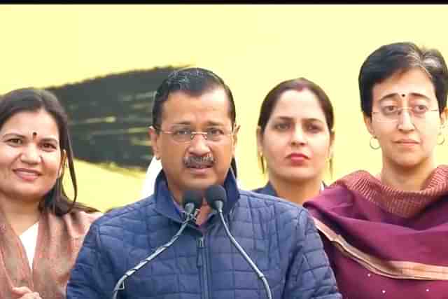 AAP chief Arvind Kejriwal with Delhi CM Atishi