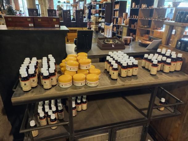 Products at the Isha Life store in the ashram ( S Rajesh)