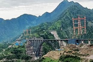 The Reasi Railway Bridge is a crucial link between Banihal and Katra. It is one of the world’s highest bridges railway, much higher that the Eiffel Tower Photograph: Asrar Sultanpuri