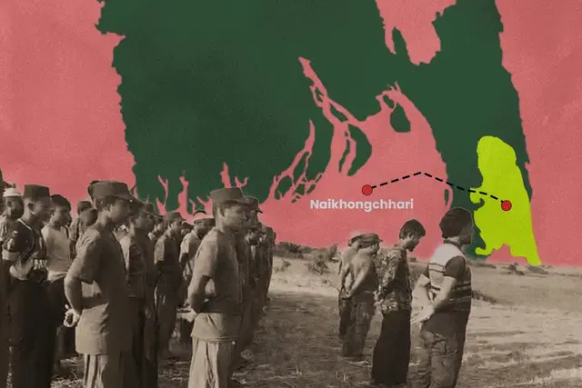 Rohingya recruits at the training camp at Naikhongchhari, Bangladesh