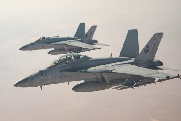 US Navy F/A-18E fighter jets