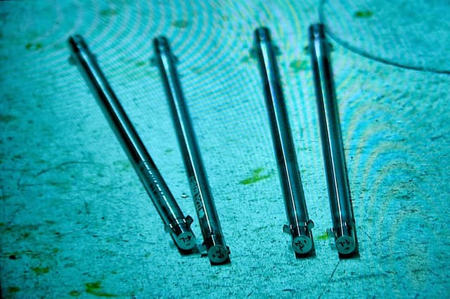 Under water photo of irradiated ANEEL fuel rodlets in ATR canal