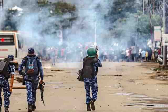 Central forces fire tear gas shells to stop Kuki mobs from storming