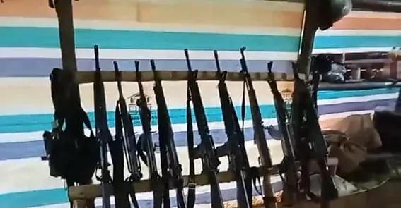 Image of weapons from the video circulated by UTA