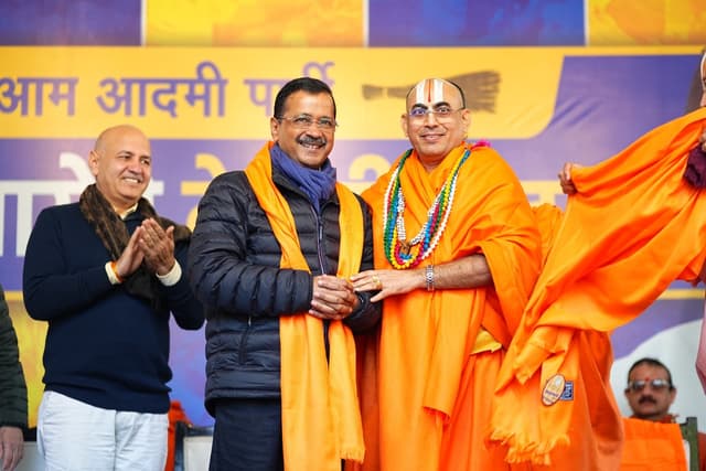 Aam Aadmi Party national convenor Arvind Kejriwal at an event in Delhi. (AAP/X)