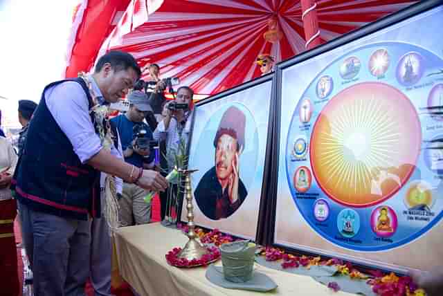 Arunachal Pradesh Chief Minister at a shrine of the indigenous Donyi Polo faith