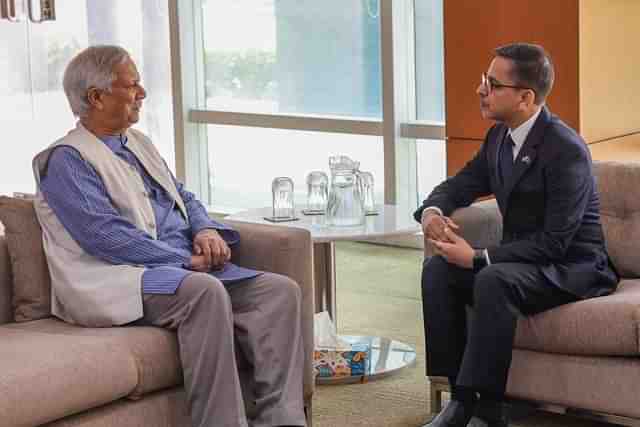 Muhammad Yunus with Indian High Commissioner Pranay Verma