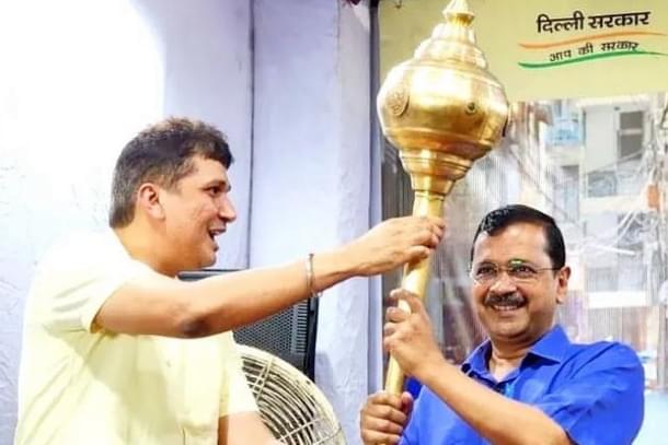 Saurabh Bharadwaj with Arvind Kejriwal