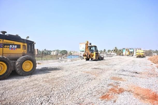 Hanspal Flyover under construction (From X account of MP Aparajita Sarangi)