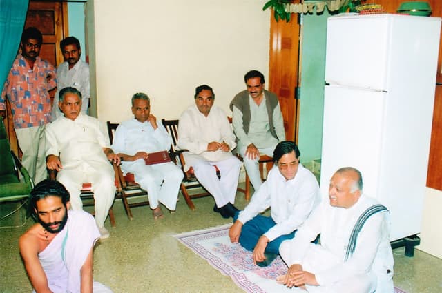 With Veteran State BJP Leaders, BS Yediyurappa, Basavaraj Patil Sedam, KS Eshwarappa, Ananth Kumar.