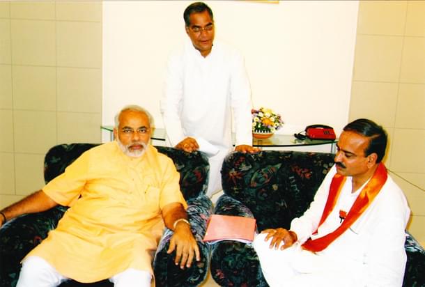 With Chief Minister Narendra Modi and Ananth Kumar during the former's visit to Bengaluru.