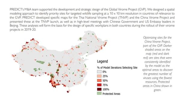 In December 2018, the PREDICT M&A team published a map for the China Virome Project in their annual report.