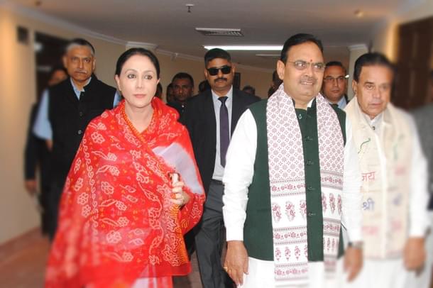 Diya Kumari with Rajasthan CM Bhajan Lal Sharma