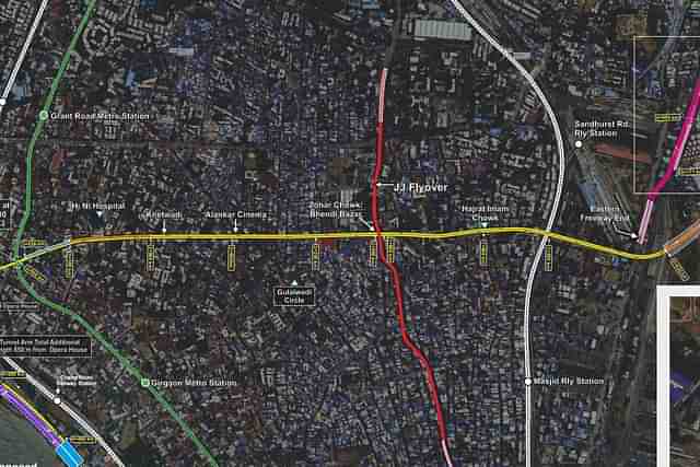 Alignment of Marine Drive – Orange Gate tunnel (In Yellow)
