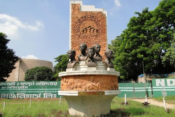 Statues of five martyrs at Bangla Academy of Dhaka.