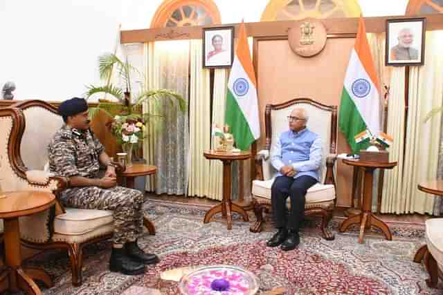 Manipur Governor Ajay Kumar Bhalla with CRPF DG Gyanendra Pratap Singh (File Photo)