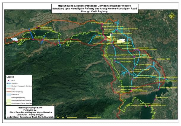 A map of the elephant passage corridor