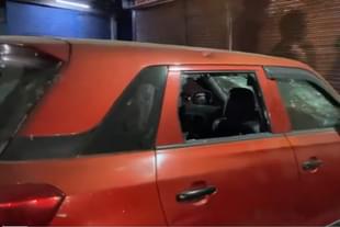 Vehicle damaged during Mhow violence