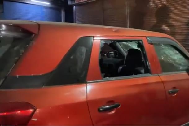 Vehicle damaged during Mhow violence